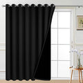 Yakamok Black 100% Blackout Patio Door Curtain Panels W100 x L96, 1 Panel | by Yakamok