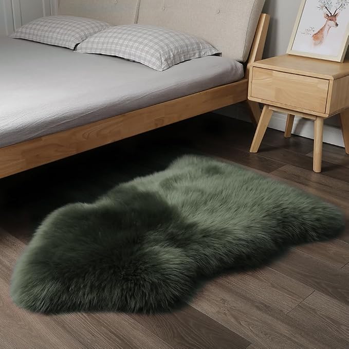 IRIWOOL Premium Genuine Fur Sheepskin Rug Real Australia Sheepskin Natural - Image 2