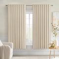 MIULEE Cream Beige Back Tab Blackout Curtains 52x54 Inch Length 2 Panel Set | by MIULEE