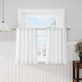 Short Curtains for Kitchen Windows Over Sink White Linen Blend Semi Sheer by Nanspring