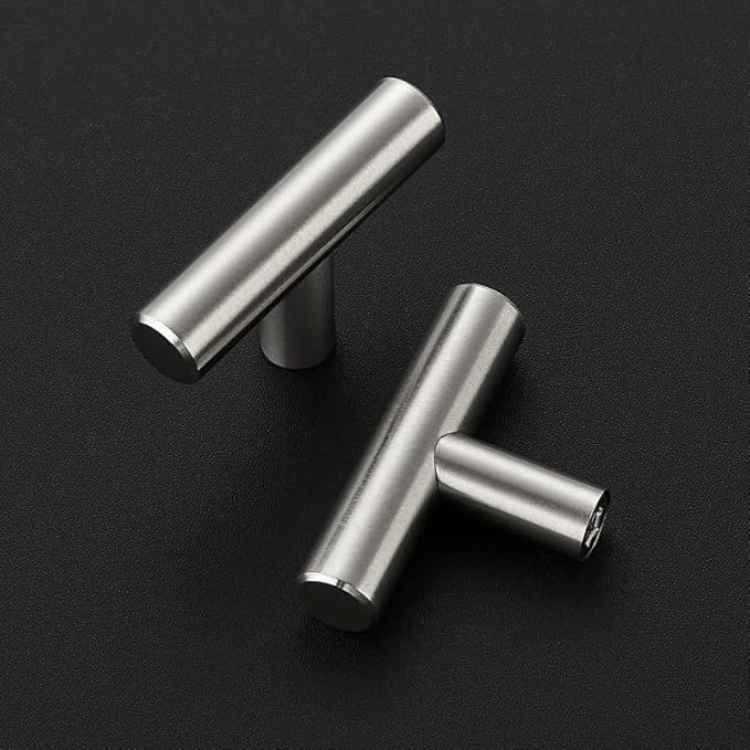 50 Pack Brushed Nickel Cabinet Knobs - Kitchen Cabinet Knobs Silver Cabinet Pulls for Kitchen Cabinet Drawer Stainless Steel Dresser Knobs for Cabinet Hardware 2in Length Single Hole T Bar