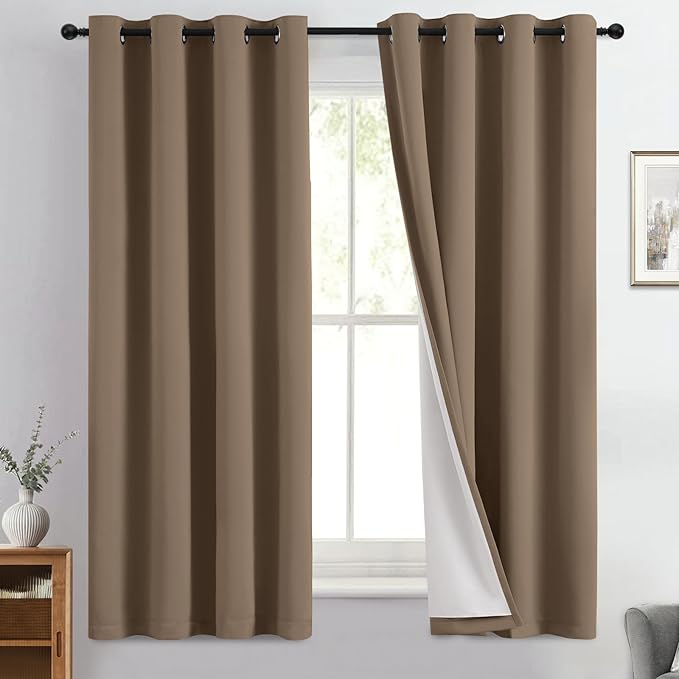 Yakamok Khaki Blackout Curtains 63 Inches Long by Yakamok