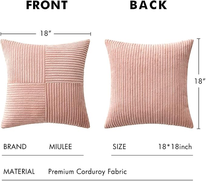 MIULEE Pink Decorative Throw Pillow Covers - Image 6