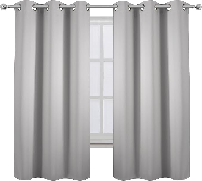 Light Grey Blackout Curtains 34 x 63 Inch Length/Set of 2 Curtain - Image 2