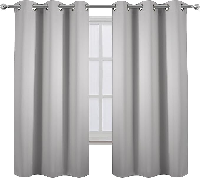 Light Grey Blackout Curtains 34 x 54 Inch Length/Set of 2 Curtain - Image 2