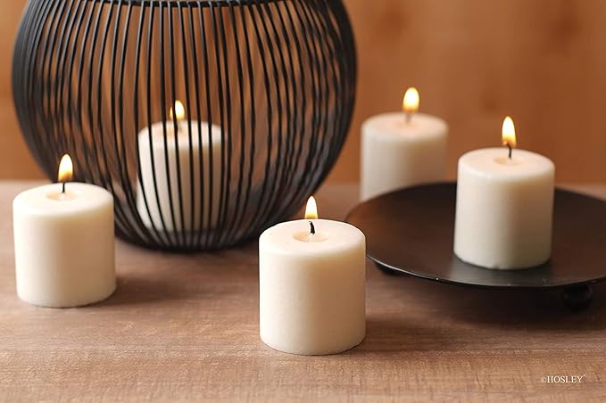 Hosley Set of 240 Unscented White Votive Candles – Bulk Pack, Clean-Burning, Long-Lasting 10-12 Hour Burn Time – Ideal for Weddings, Home Décor, Spa, and Events