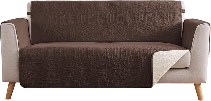 Soft Couch Cover 2 Cushion Sofa, Water-Repellent Sofa Slipcovers by Pamhaven