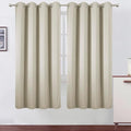 Blackout Curtains 66 x 72 Inch Long Light Beige Curtains Set of 2 Panels Room by Lemomo