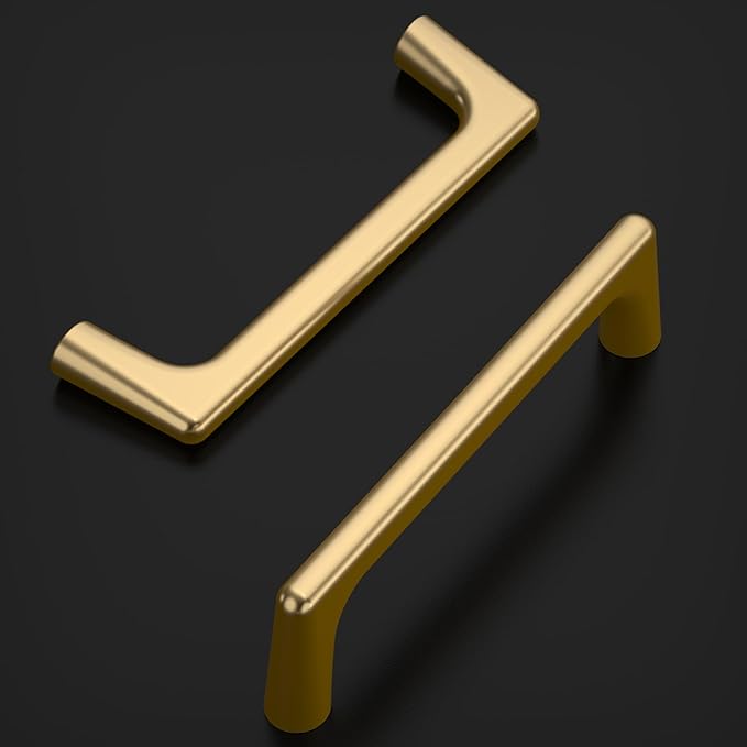 Amerdeco 10 Pack Champagne Bronze Cabinet Pulls 3.75 Inch(96MM) Hole Centers Kitchen Cabinet Handles Hardware Kitchen Handles for Cabinets Cupboard Handles Drawer Pulls ZH0041