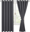 Grommet Blackout Curtains for Bedroom, 60 x 72 Inches, Dark Grey | Thermal by Hiasan