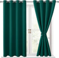 Blackout Curtains for Bedroom, Hunter Green, 52 x 45 Inch, 2 Panels | Thermal by Hiasan