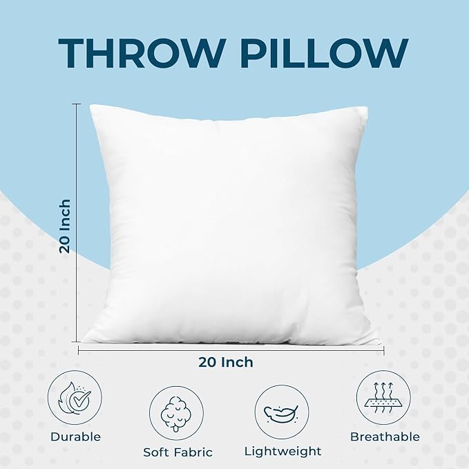 Utopia Bedding Throw Pillows – 20 x 20 Inches Down Alternative Pillows - Image 3