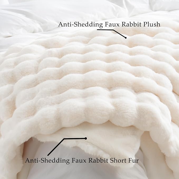 BENVWE Faux Fur Throw Blanket for Couch Bed - Image 5