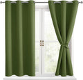Blackout Curtains for Bedroom, Olive Green, 42 x 54 Inch, 2 Panel | Thermal by Hiasan