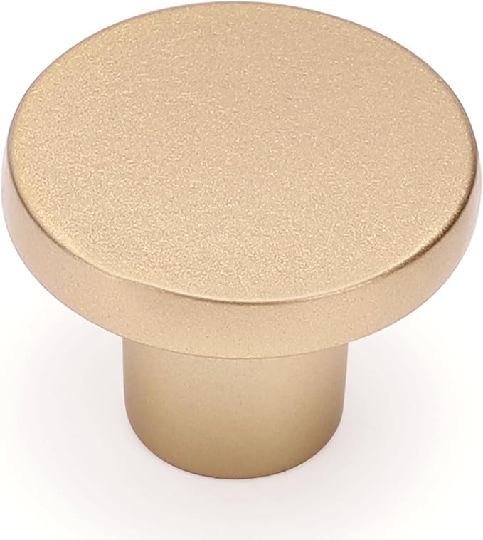 Ravinte 3 Pack Cabinet Knobs Champagne Gold Kitchen Cabinet Knobs Round Dresser Drawer Pulls Closet Door Pulls 1-1/5 Inch