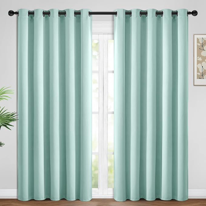 Yakamok Room Darkening Curtains 62x96 inch Length Aqua-Living Room | 2 panels by Yakamok