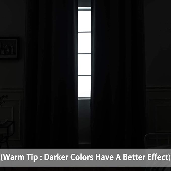 Yakamok Room Darkening Curtains 52x72 inch Length Dark Green-Living Room | 2 - Image 3