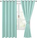 Room Darkening Curtains for Bedroom, 60 x 72 Inches, 2 Panels, Aqua | Thermal by Hiasan