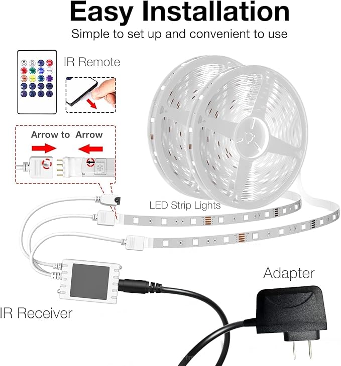 DAYBETTER Smart WiFi Led Lights, 50 FT RGB Led Strip Lights Compatible with Alexa and Google Assistant, App Voice Remote Control Music Sync Color ChangingLED Strip Lighting for Bedroom Room Decor