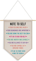 Positive Psychology Affirmations Therapy Office Decor, Back to School Decorations Canvas Hanging Pennant Flag Banner Wall Sign Decor for Bedroom Classroom Playroom Game Room Front Door