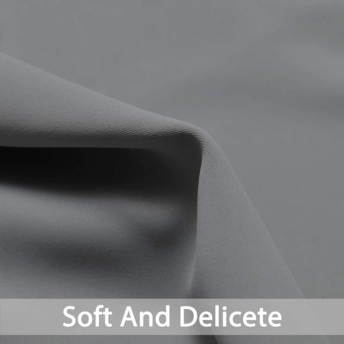 Yakamok Grey Room Darkening Curtains 52x90 inch Gray Grommet-Living Room | 2 - Image 7