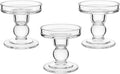 Glass Candle Holders for Pillar Candle or 3/4 inch Taper Candle, Unity Candle Holder Set of 3 for Wedding Ceremony Set, Candlestick Holder for Table or Home Decoration