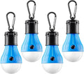 Tent Lamp Portable LED Tent Lights Blue 4 Packs Hook Hurricane Emergency Lights LED Camping Lights Bulb Camping Tent Lanterns Camping Equipment for Camping Hiking Backpacking Fishing Outage