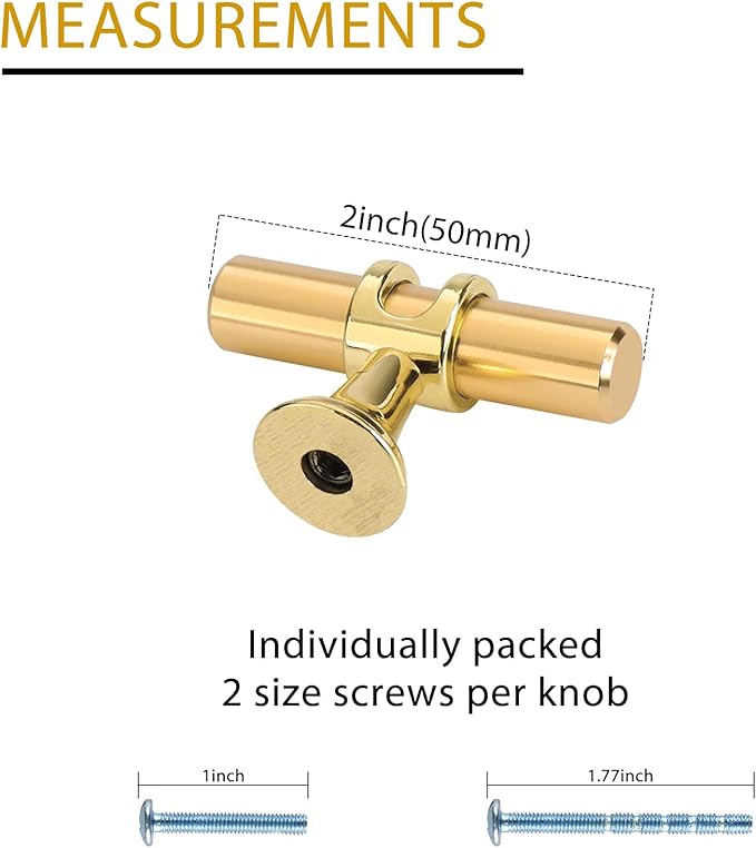 LONTAN 30 Pack Brushed Brass Cabinet Knobs Gold Dresser Knobs