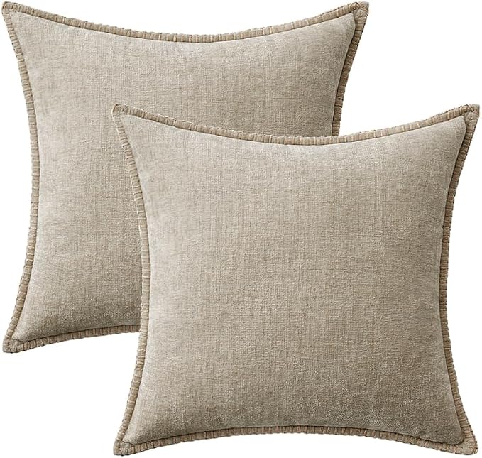 MIULEE Decorative Couch Throw Pillow Covers 20x20 Inch Light Taupe 2 Pack | - Image 8