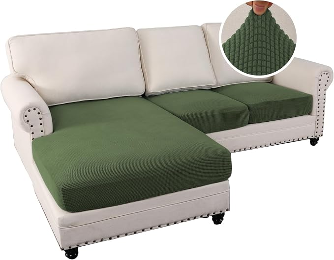 H.VERSAILTEX Sectional Couch Covers 3 Pieces Sofa Seat Cushion Covers L Shape - Image 2