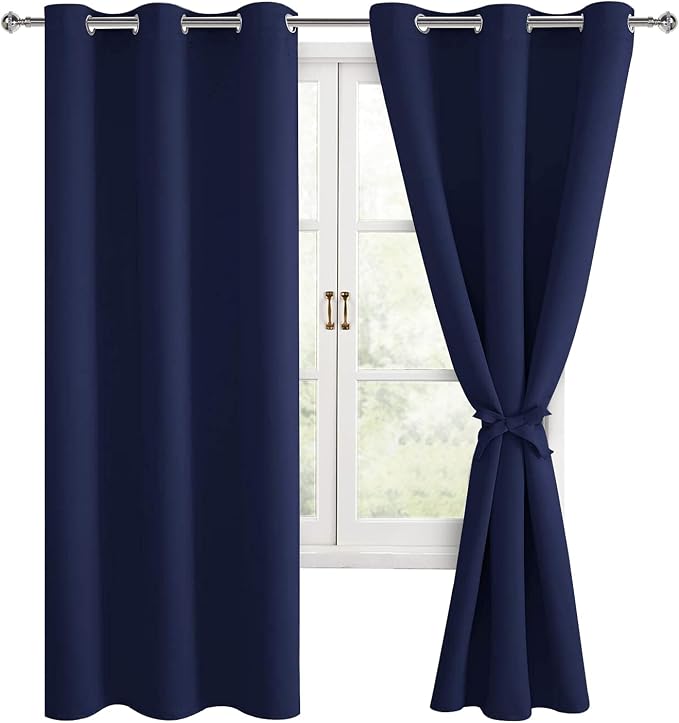 Blackout Curtains for Bedroom, 42 x 63 Inch, 2 Panels | Thermal Insulated by Hiasan