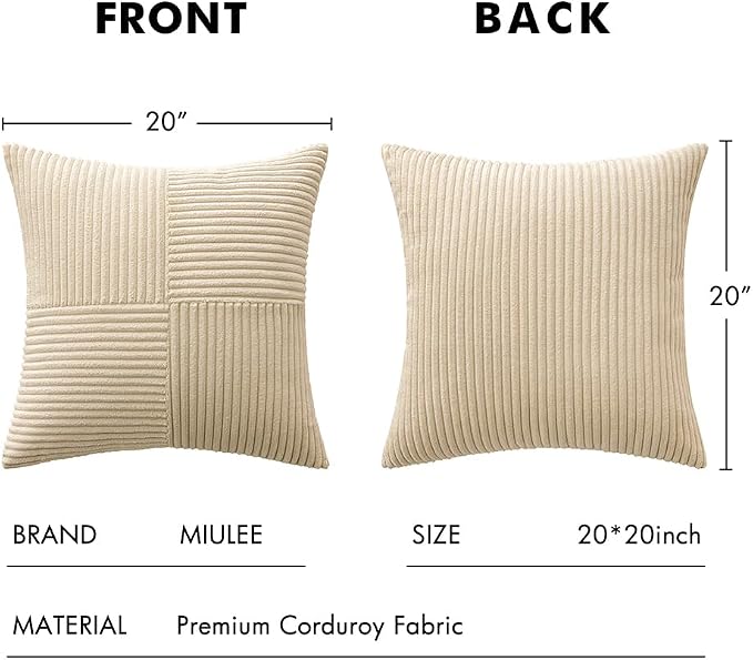 MIULEE Natural Beige Decorative Throw Pillow Covers - Image 7