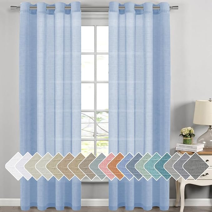 H.VERSAILTEX Linen Curtains Natural Blended Curtain Panels by HVERSAILTEX