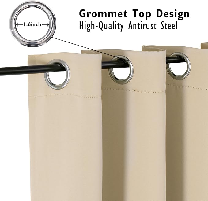 ChrisDowa Blackout Curtains for Bedroom and Living Room 70 Inches Wide | 2 - Image 2