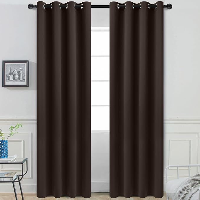 Yakamok Room Darkening Curtains 52x84 inch Length Dark Brown-Living Room | 2 by Yakamok