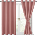 Blackout Curtains for Bedroom, 2 Panels, Dusty Rose, 52 x 45 Inch | Thermal by Hiasan