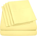 Cal King Size Bed Sheets - 6 Piece 1500 Supreme Collection Fine Brushed Microfiber Deep Pocket California King Sheet Set Bedding - 2 Extra Pillow Cases, Great Value, California King, Pale Yellow