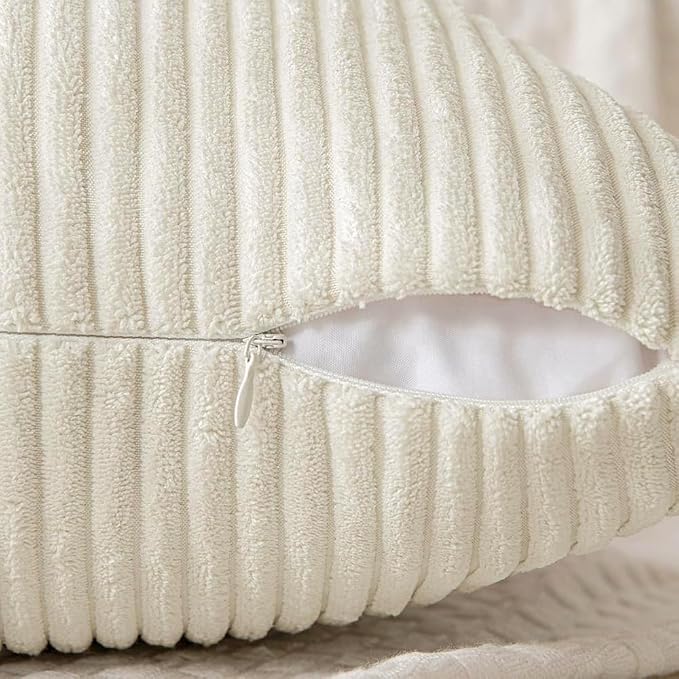 MIULEE Cream White Decorative Throw Pillow Covers - Image 6