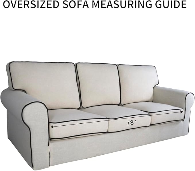 PureFit Stretch Oversized Couch Covers Fleece Sofa Slipcovers Sage Green | - Image 6