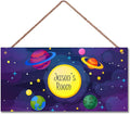 Personalized Sign Outer Space Room Décor Kids Room Decor, Sun Earth Theme Little Man Cave Wall Art Decor for Nursery, Solar System Nursery Door Decor for Toddler Baby Boys Room