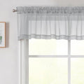 Light Grey Valances for Windows, Light Grey Sheer Curtains 14 Inch Length 2 by WelvetBLK