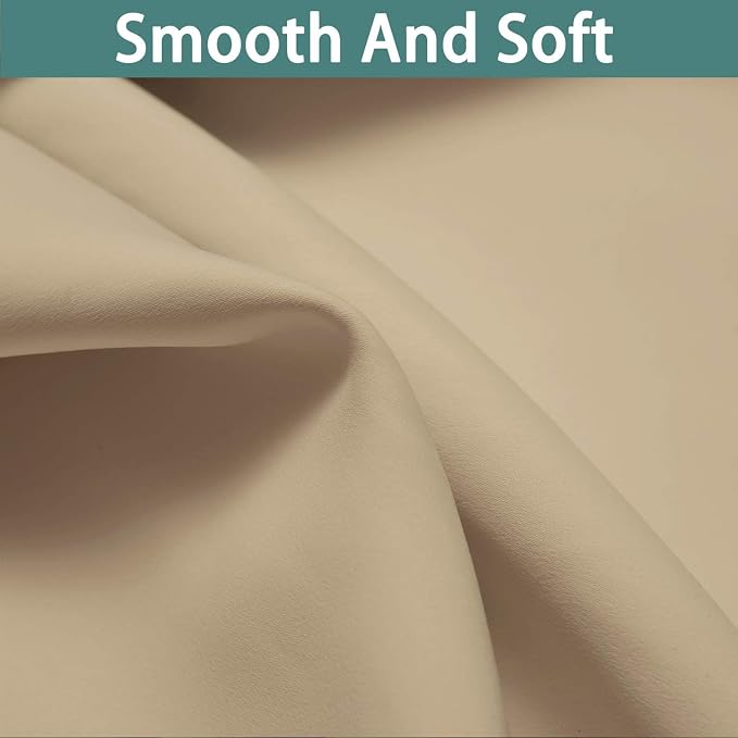 Yakamok Beige 100% Blackout Curtains 96 Inches Long - Image 7