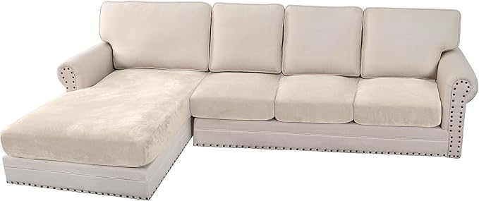 H.VERSAILTEX Velvet Stretch Sectional Couch Covers by HVERSAILTEX