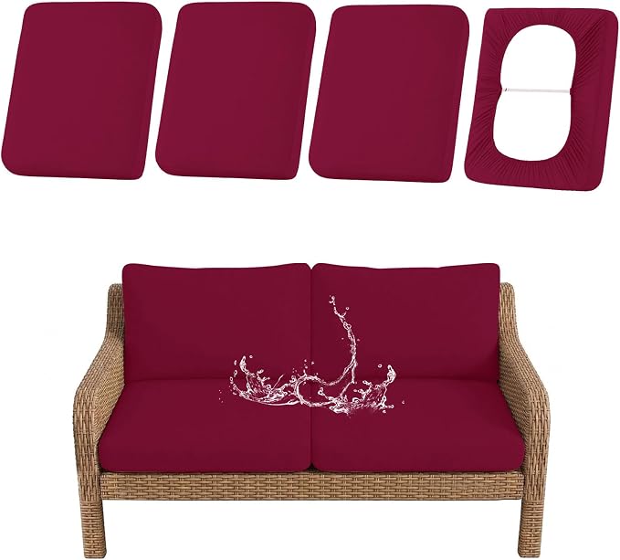 Waterproof Outdoor Cushion Covers, Stretch Patio Slipcovers | UV Resistant by hyha