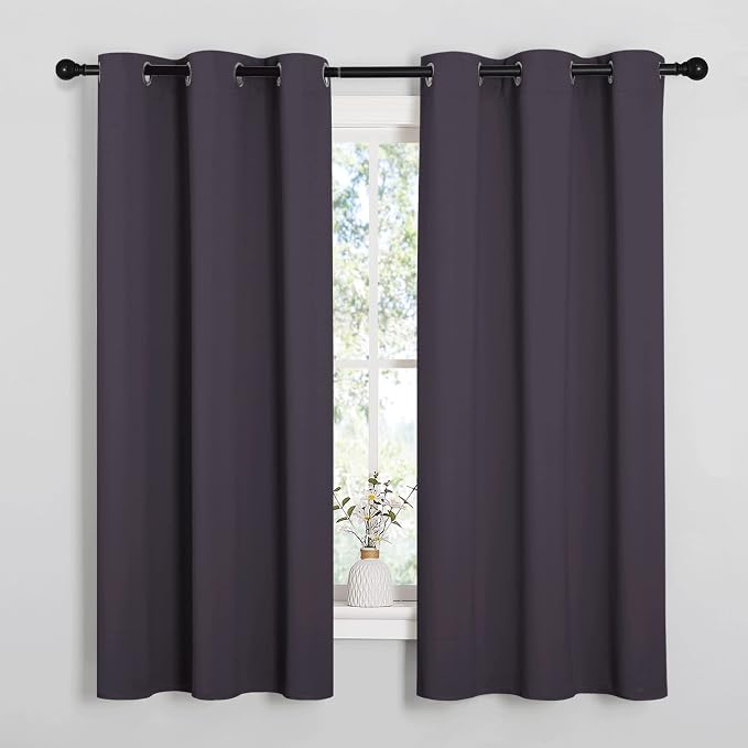 NICETOWN Greyish Purple Blackout Curtains 45 inches Length by NICETOWN