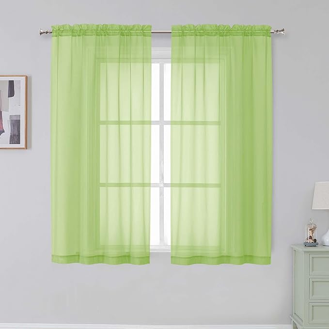 Simplebrand Rod Pocket Top Solid Voile Sheer Curtains by Simplebrand