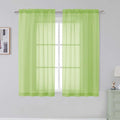 Simplebrand Lime Sheer Curtains 63 Inch Length 2 Panels, Rod Pocket Solid Color by Simplebrand