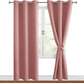 Blackout Curtains for Bedroom 2 Panels 38x84 Inches Long Dusty Rose | Thermal by Hiasan