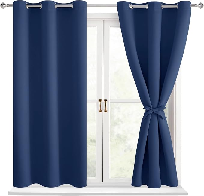 Blackout Curtains for Bedroom, 2 Drape Panels, 38 x 54 Inch | Light Blocking & by Hiasan
