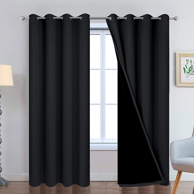 Yakamok Black 100% Blackout Curtains 96 Inches Long by Yakamok